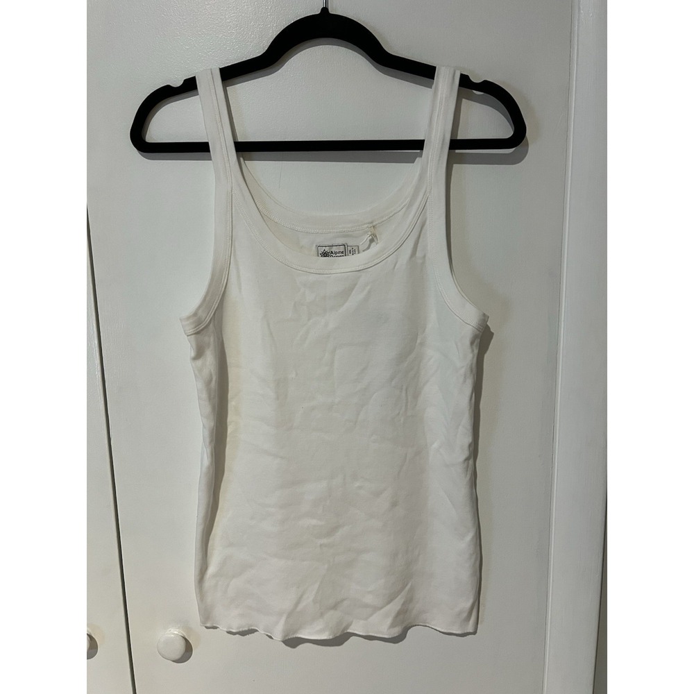 NWT Alpine Design Women's Ribbed Tank Top White Stretch Size XXL Cotton
